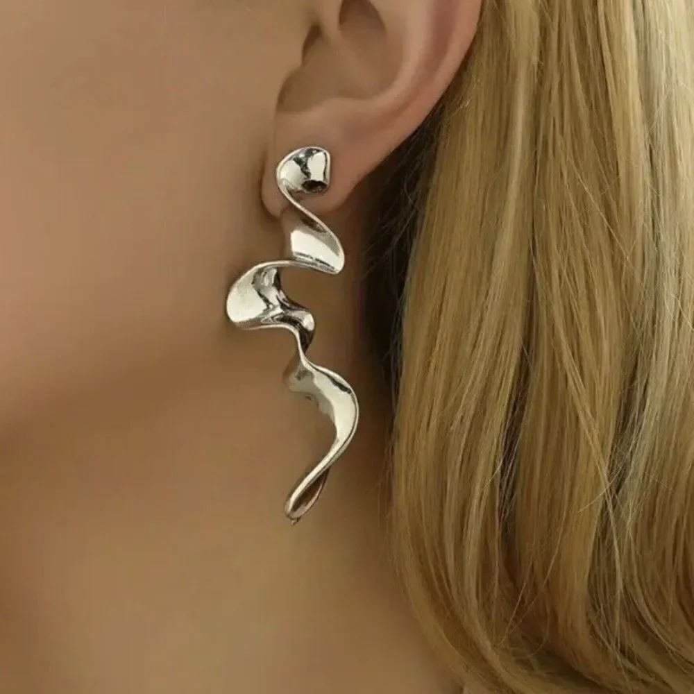 Statementโsilver drop earring N125